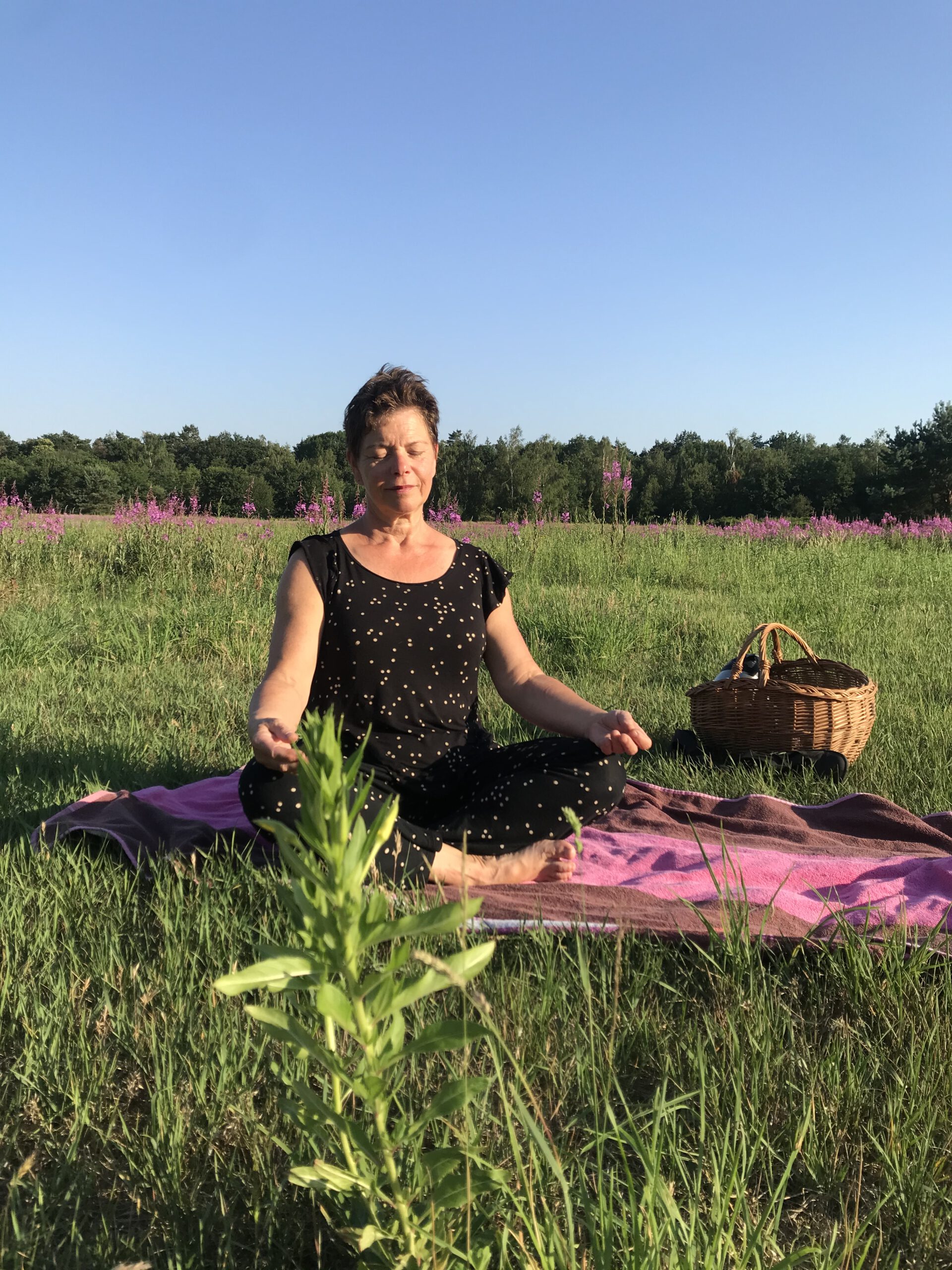 Unwinding en meditatie in het open veld